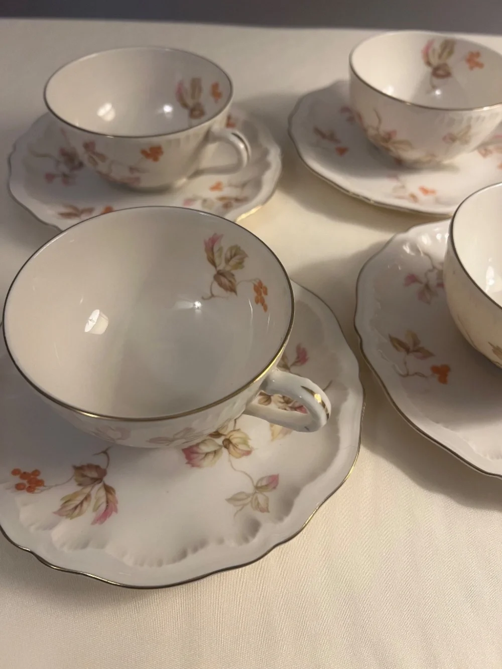 Theodore Haviland Lancaster Teacups and Saucers 4 Sets